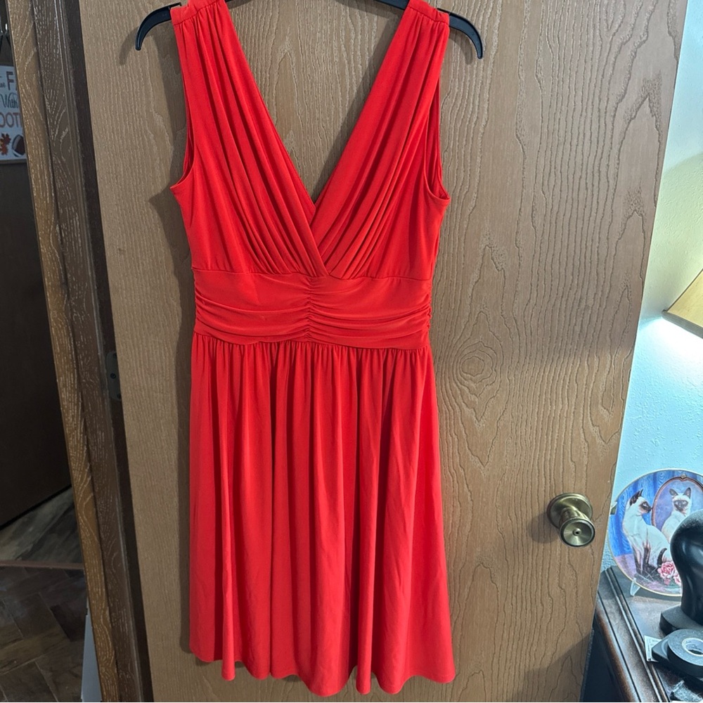 Joseph Ribkoff Occasion Party Dress Red Size US Size 12 Midi Side Zip Valentines